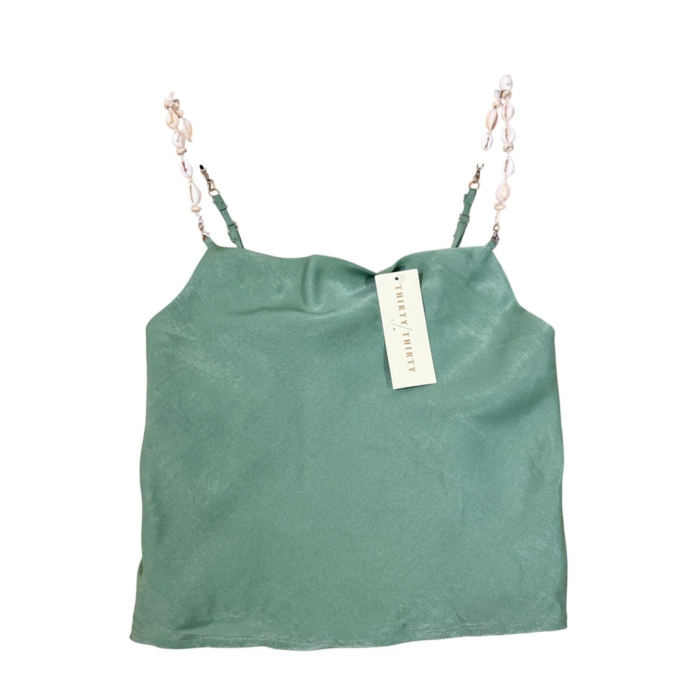 Thirty Thirty LA Women's Sage Green Shell Strap Camisole Top Size XS NWT